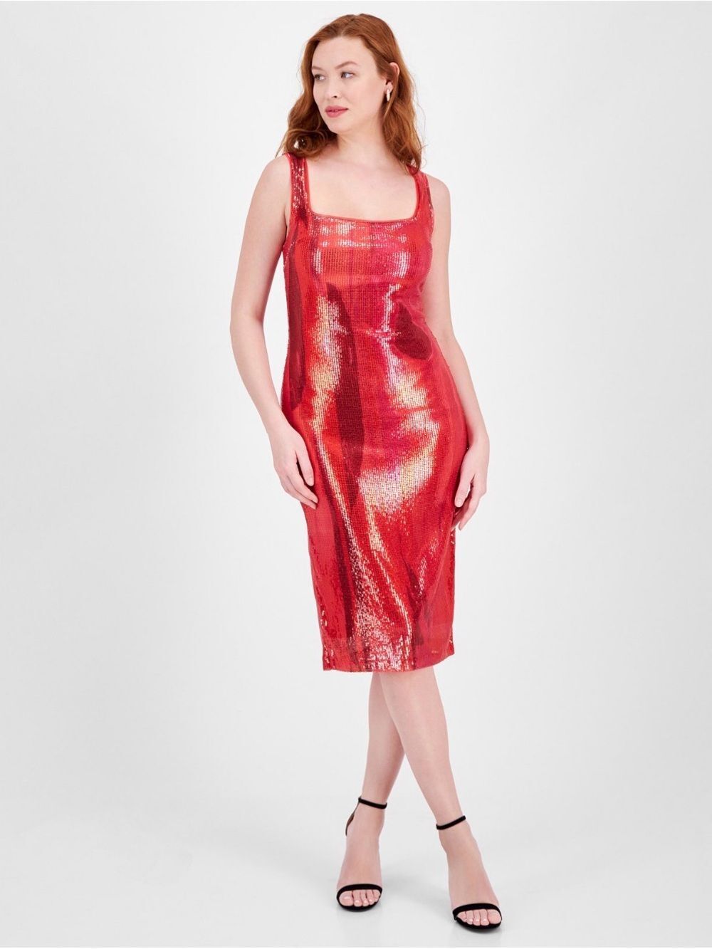 RACHEL Rachel Roy Red Sequin Midi Dress💚